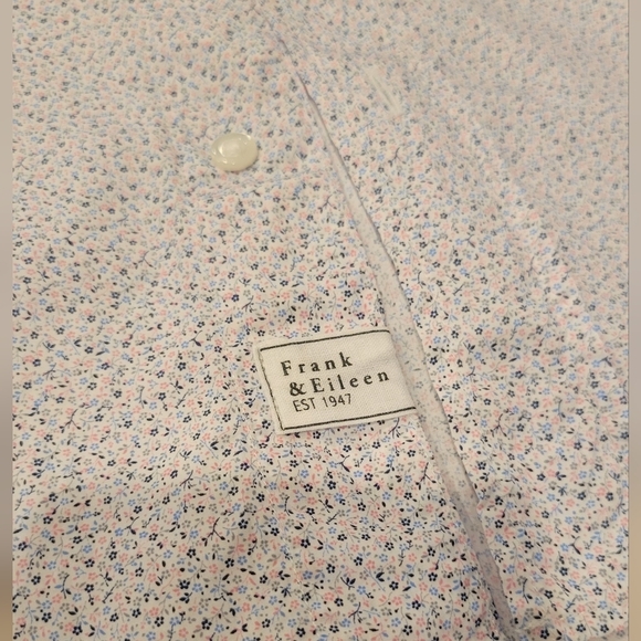 FRANK AND EILEEN Finbar Style Floral Print Button up Cotton Shirt Sz L - Picture 5 of 13